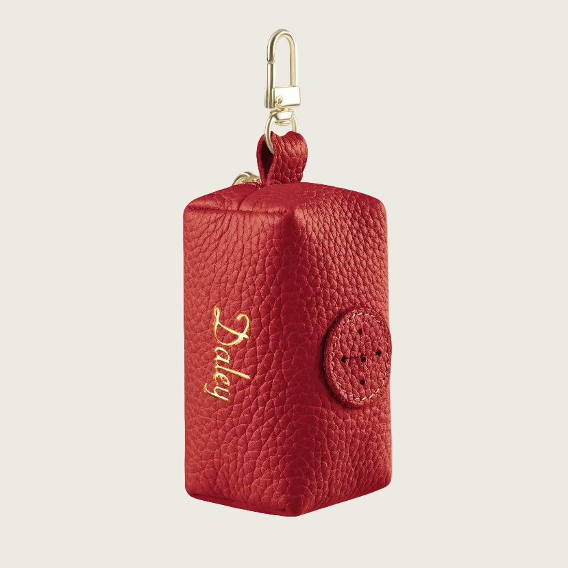 Engraved Leather Dog- walking Pouch