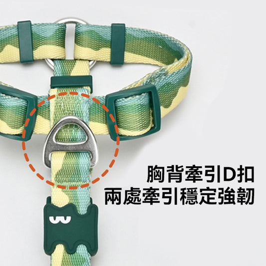 漸變山海印花織帶工字型胸背帶