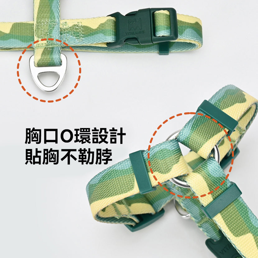 漸變山海印花織帶工字型胸背帶