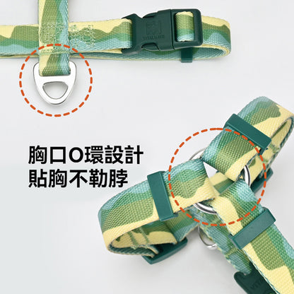 漸變山海印花織帶工字型胸背帶