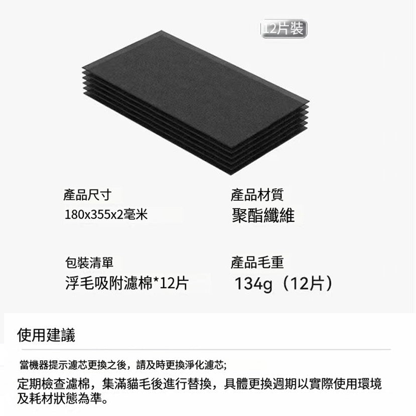 空氣淨化器濾棉 (12個)